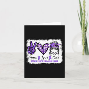 Bun Peace Love Cure Lila Band Opioid-Überdosis  Karte