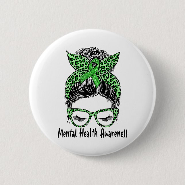 Bun Psychische Gesundheitsprobleme Mental Health A Button (Vorderseite)