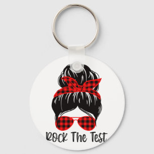 Bun Rock The Test Day 2023 Testing Day May Teacher Schlüsselanhänger