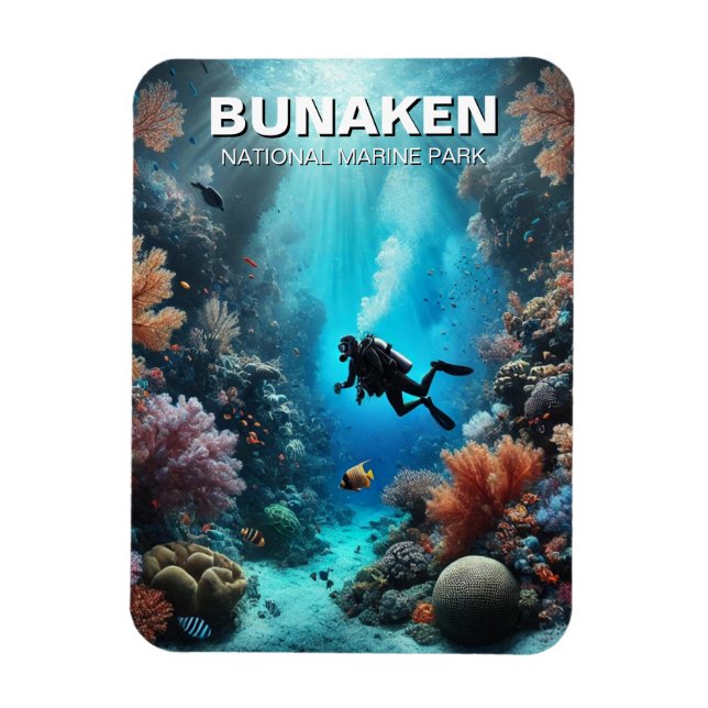 Bunaken Indonesia Scuba Diver Magnet (Vertikal)