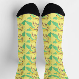 Bunch Banana Obstgrün Muster Blau Socken