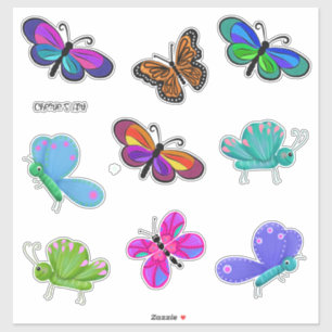 Bunch of Butterflies Whimsical and Cute Aufkleber