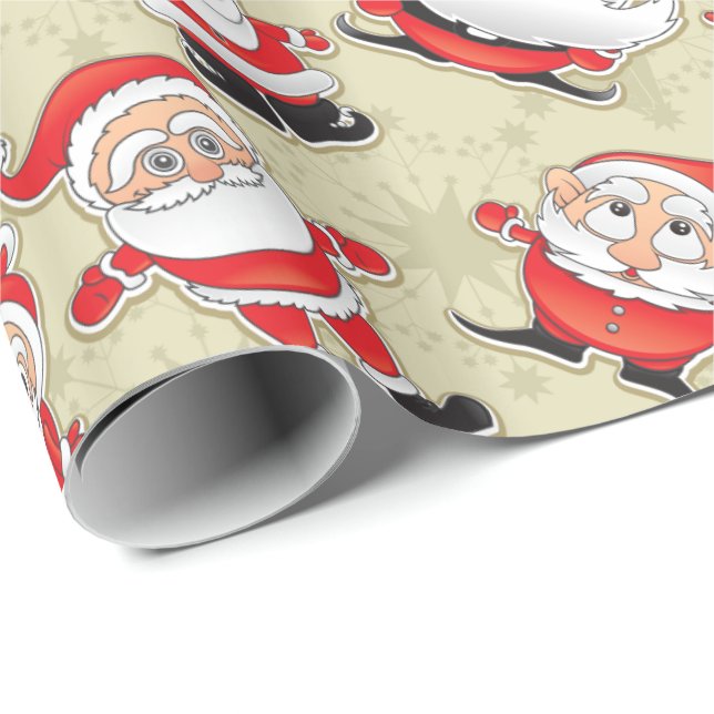 Buncha Crazy Santa Geschenkpapier (Rolleneckpunkt)