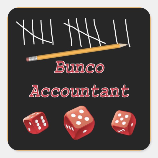Bunco Accountant Quadratischer Aufkleber (Vorderseite)