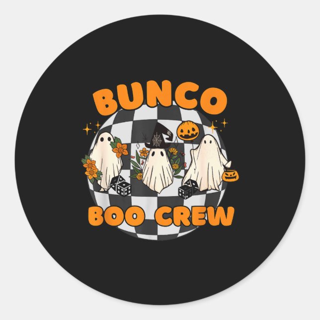 Bunco Boo Crew Bunco Halloween Dice  Runder Aufkleber (Vorderseite)