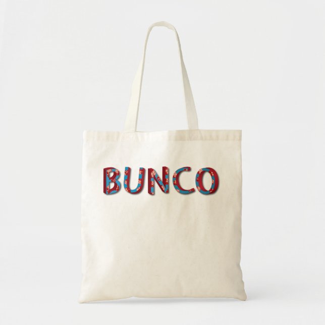 Bunco Buchstaben mit bunco Würfeln Tragetasche (Vorne)