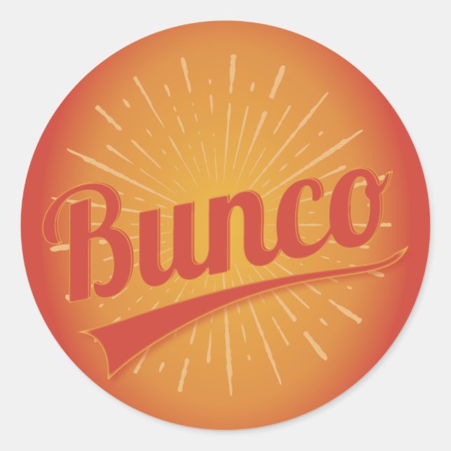 Bunco Burst Runder Aufkleber (Vorderseite)