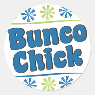 Bunco Chick der 70er Runder Aufkleber