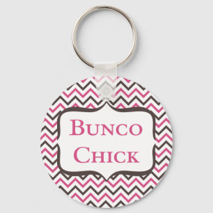 Bunco Chick mit Zickzack Design Schlüsselanhänger