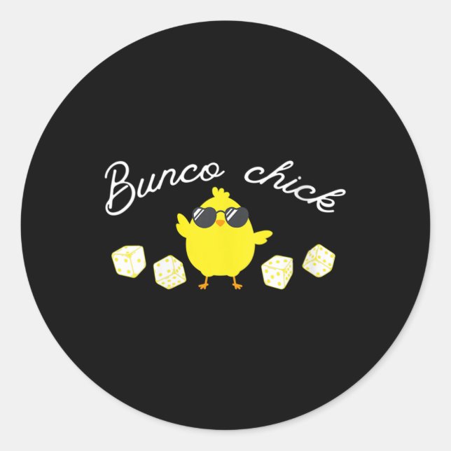 Bunco Chick Oaster Spring Bunco Dice Runder Aufkleber (Vorderseite)