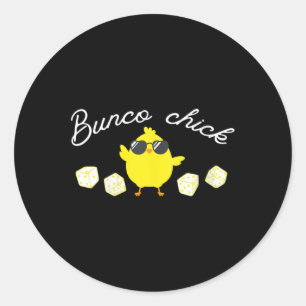 Bunco Chick Oaster Spring Bunco Dice Runder Aufkleber