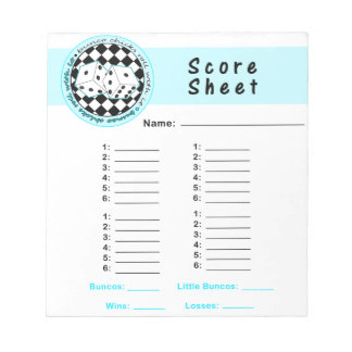 Bunco Chicks Roll mit Score Card - Blau Notizblock