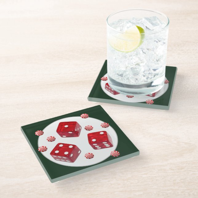 Bunco Christmas Keramik Ornament Glass Untersetzer (Schrägansicht)