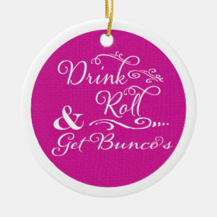 Bunco Christmas Modern Pink White Keramik Ornament