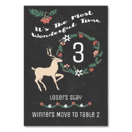 Bunco Christmas Rentier - Tabelle drei Tischnummer