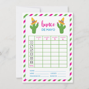 Bunco De Mayo May Cinco De Mayo Bunco Card Einladung