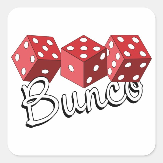 Bunco Dice Game Quadratischer Aufkleber (Vorderseite)