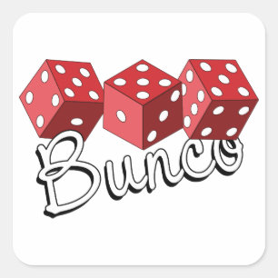 Bunco Dice Game Quadratischer Aufkleber