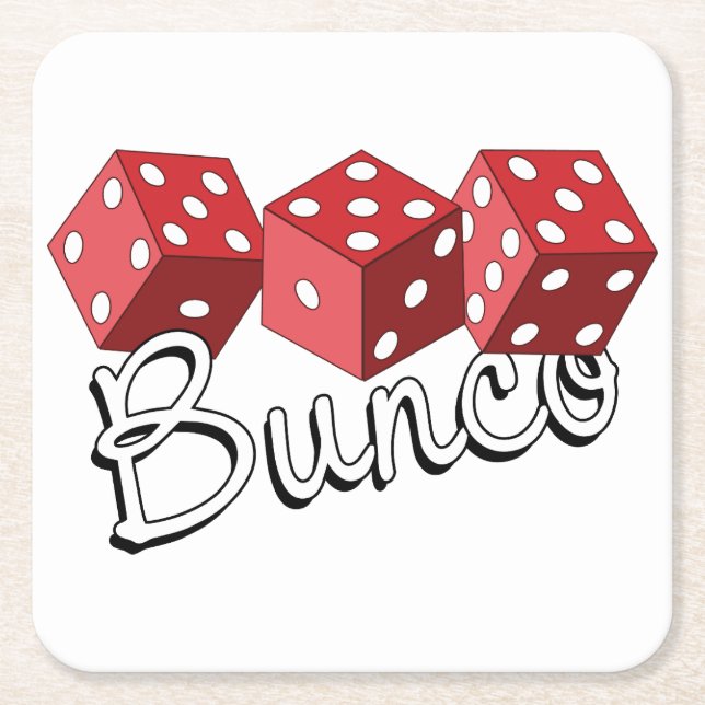 Bunco Dice Game Rechteckiger Pappuntersetzer (Vorderseite)