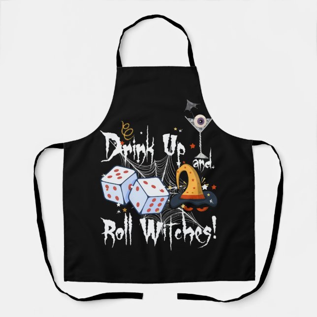 Bunco Dice Halloween Trinken und Roll Hexen Gam Schürze (Vorderseite)