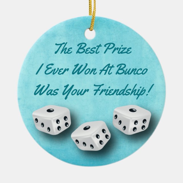 Bunco Freundschafts-Würfel-Aquarell-Weihnachten Keramik Ornament (Vorne)