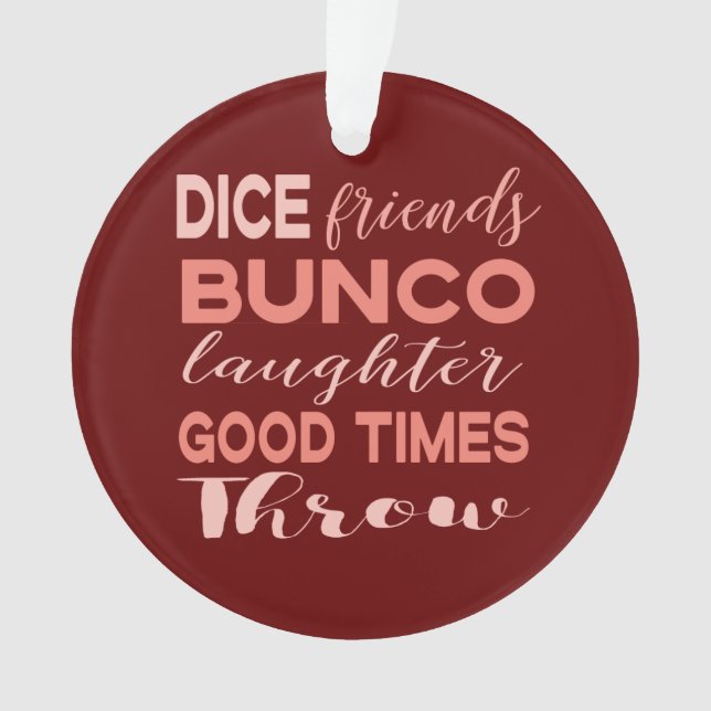 Bunco Friend Würfel Weihnachten Ornament (Vorderseite)