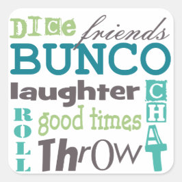 Bunco Fun Girls Night Out Party Quadratischer Aufkleber