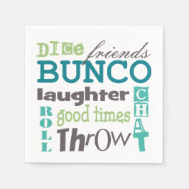 Bunco Fun TYpography Words Serviette