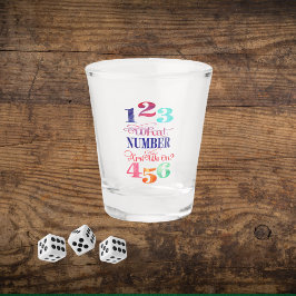 Bunco Funny, auf welcher Zahl sind wir? Schnapsglas