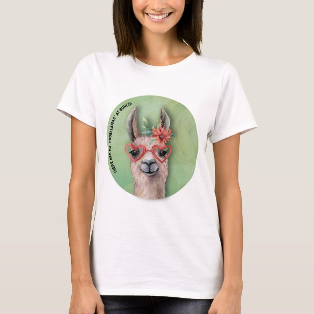 Bunco Funny No Prob Llamas Game Night T-Shirt (Vorderseite)