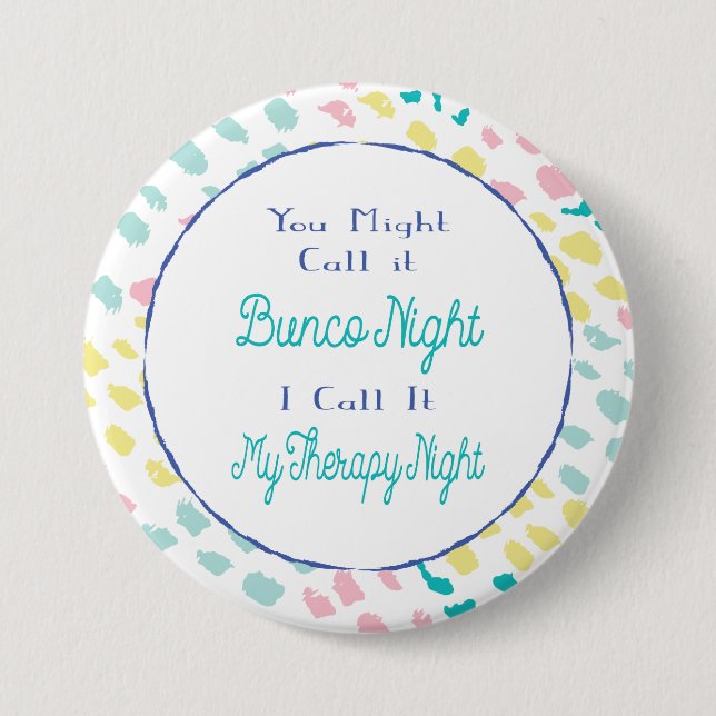 Bunco Funny Therapy Night Friends Button (Vorderseite)