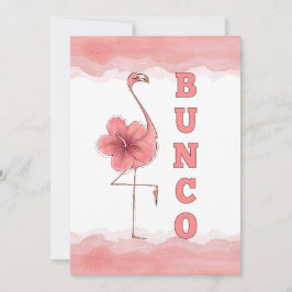Bunco Game Girls Night Out Tropical Pink Flamingo Einladung