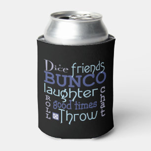 Bunco Game Night Blue & Lila Modern Diverse Dosenkühler
