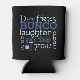 Bunco Game Night Blue & Lila Modern Diverse Dosenkühler