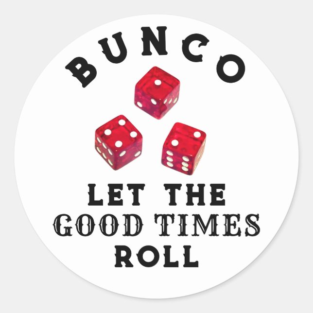 Bunco Game Night Classic Round Sticker (Vorderseite)