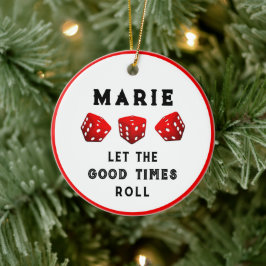 Bunco Game Night Classic Round Sticker Keramik Ornament