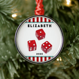 Bunco Game Night Holiday Geschenke Metal Ornament