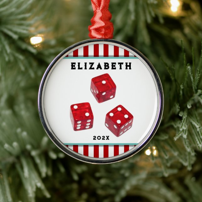 Bunco Game Night Holiday Geschenke Metal Ornament (Baum)