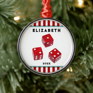 Bunco Game Night Holiday Geschenke Metal Ornament Aus Metall