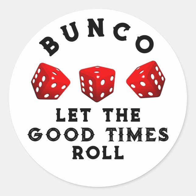 Bunco Game Night Runder Aufkleber (Vorderseite)