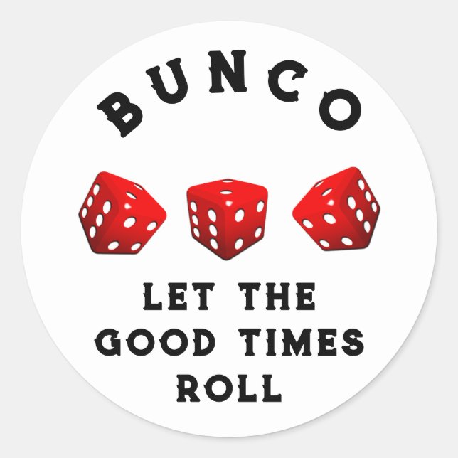 Bunco Game Night Runder Aufkleber (Vorderseite)