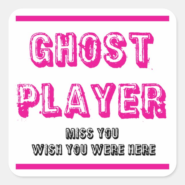 Bunco-Ghost-Spieler Quadratischer Aufkleber (Vorderseite)