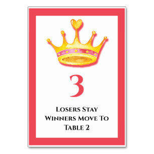 Bunco Gold Crown Table 3 of 5 card  Tischnummer