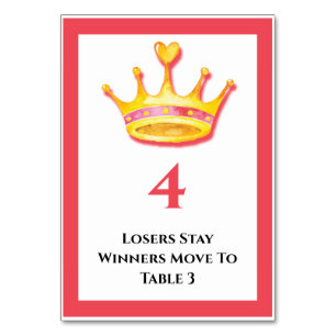 Bunco Gold Crown Table 4 of 5 card Tischnummer