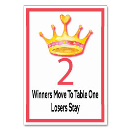 Bunco Gold Crown Table Card #2 Tischnummer