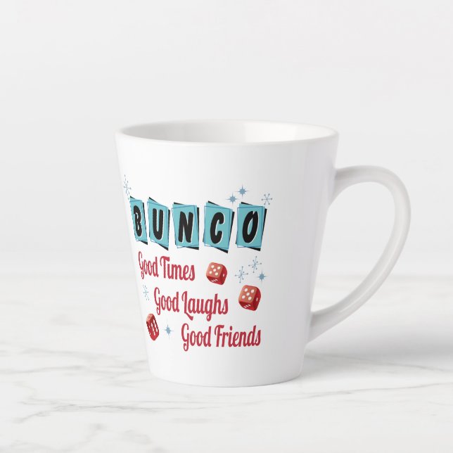 Bunco Good Times Freundschaft Würfel Retro Milchtasse (Rechts)