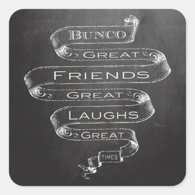 Bunco Great Friends Quadratischer Aufkleber (Vorderseite)