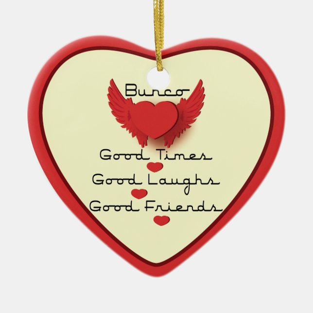 bunco gute Zeiten mit Herzen Keramikornament (Vorne)