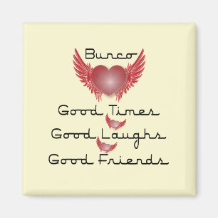 bunco gute Zeiten mit Herzen und Flügeln Magnet