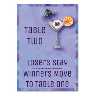 Bunco Halloween Table Card - Tisch 2 Getränk Tischnummer